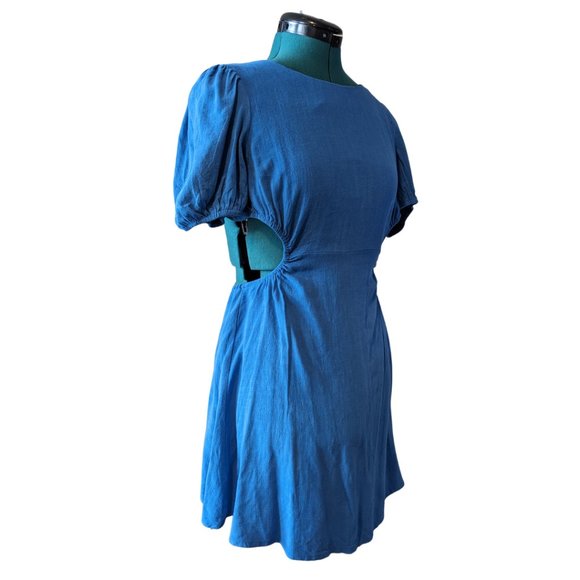 Hello Molly Style Queen Blue Dress Backless Size L New With Tags Rayon Mini - Picture 2 of 4